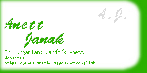 anett janak business card